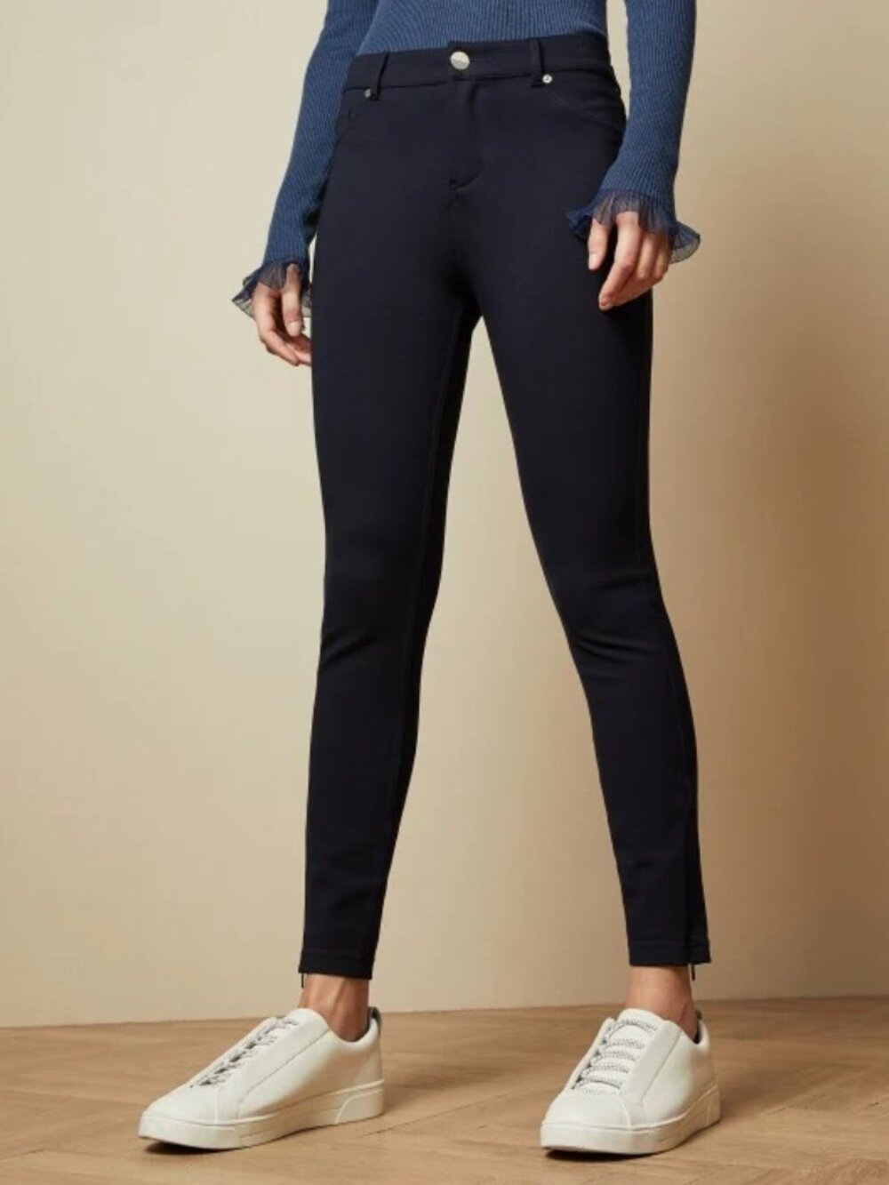 Ted Baker Black Skinny Zip Cuff Pointe Jeggings NWT